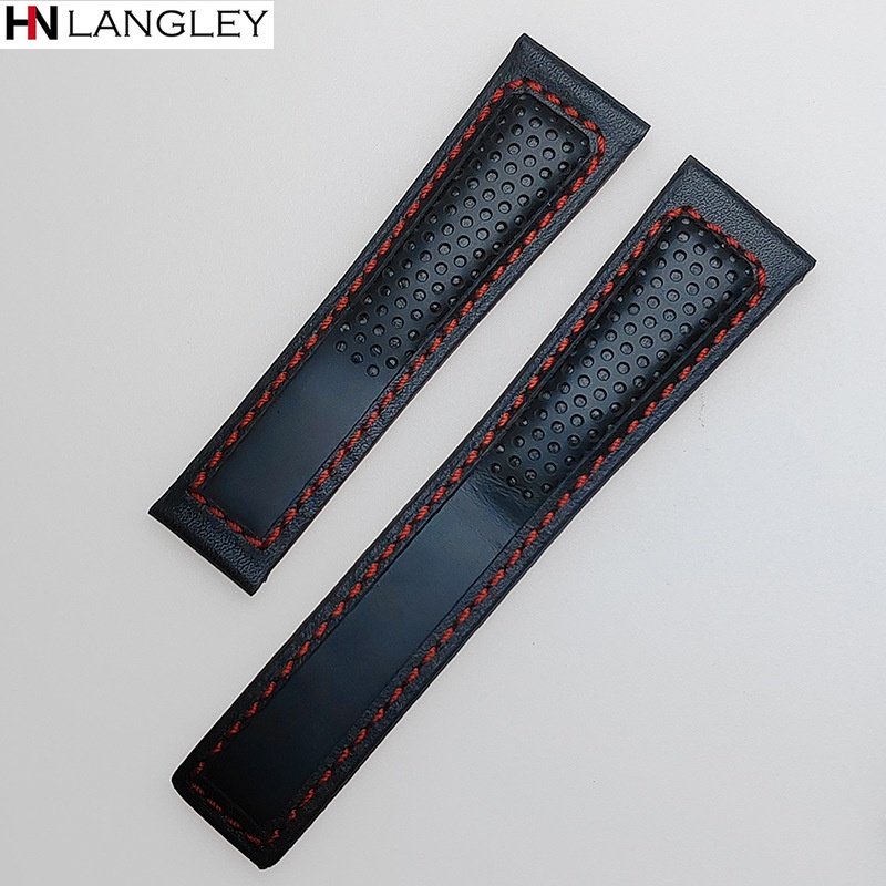 Dây Đeo Bằng Da Bò Thật 22mm Cho Đồng Hồ Heuer Carrera Lặn Biển Monaco F1