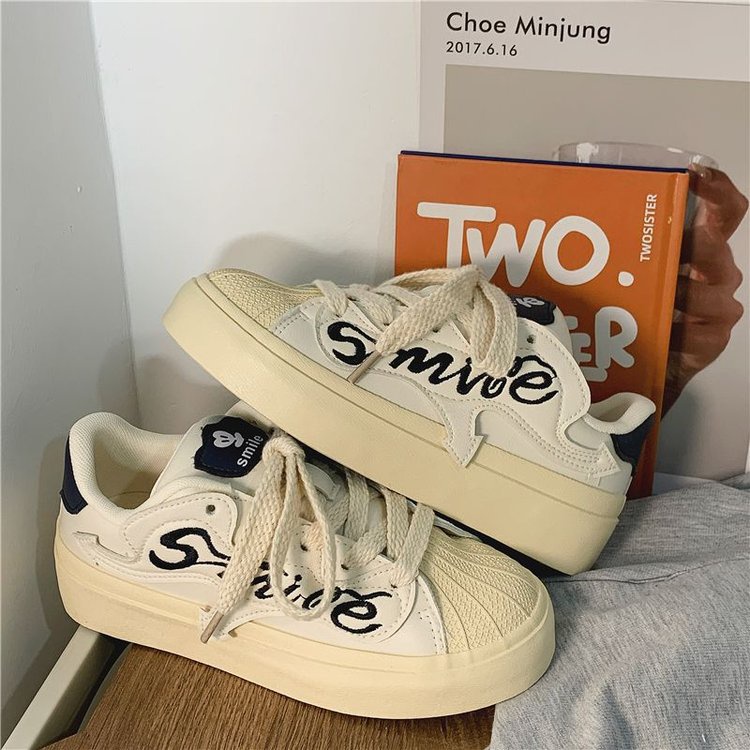 Giày Thể Thao Đế Dày Thêu Chữ Phong Cách Hàn Quốc Thời Trang Cho Nữ