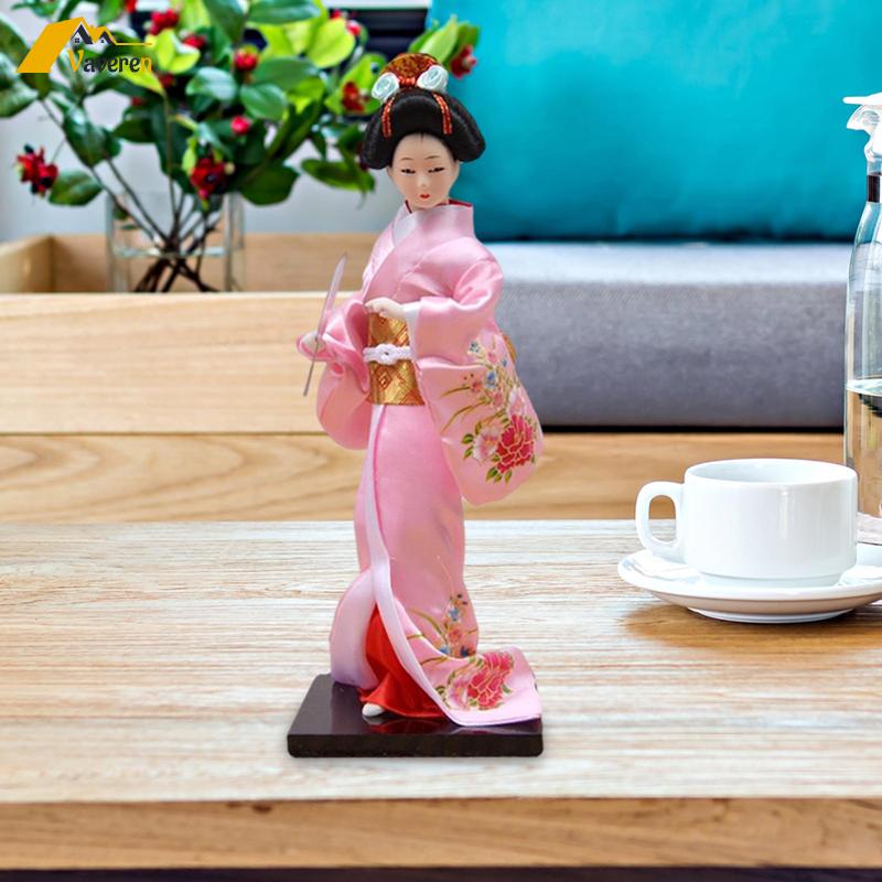 Mô Hình Búp Bê Geisha Mặc Kimono Phong Cách Nhật Bản Cổ Điển