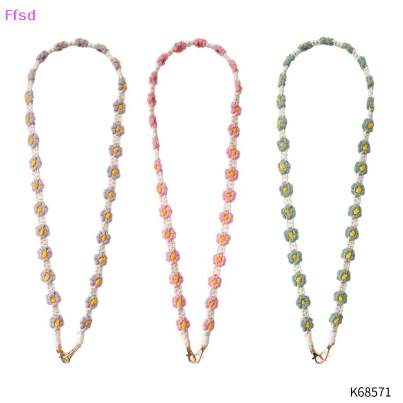 {Ffsd} 1 Cái Móc Điện Thoại Di Động Dạng Túi Đeo Chéo Dây Bện Đính Hoa Cúc Nhỏ Làm Thủ Công Mùa Hè Hàng Mới * Bán Chạy