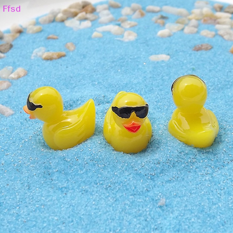{Ffsd} Bộ 5 Tượng Vịt Mini Bằng Nhựa Resin Trang Trí Hồ Cá / Tiểu Cảnh