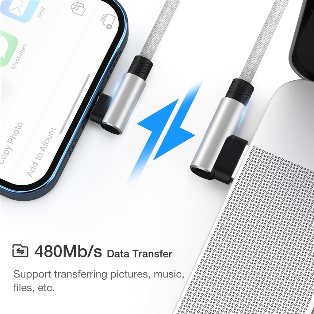 Dây Cáp Sạc Nhanh Đầu USB Góc 90 Độ Dài 1m 2m 3m Cho iPhone 11 12 13 14 Pro Max 5 6 7 8 Plus SE X XR XS