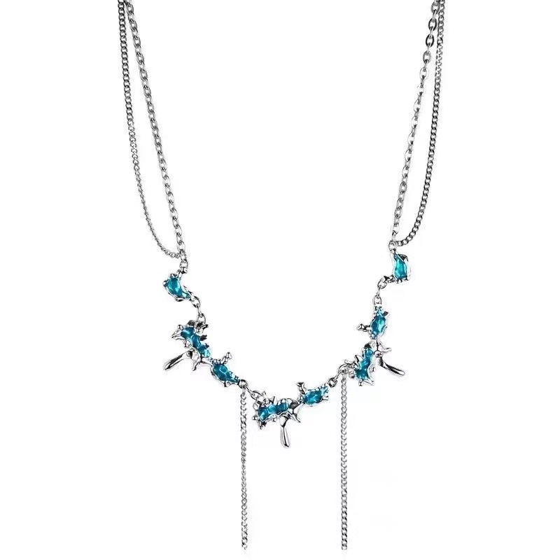 Glacier Dây Chuyền Phối Tua Rua Phong Cách Hip Hop Cá Tính Ngọt Ngào Cho Nữ