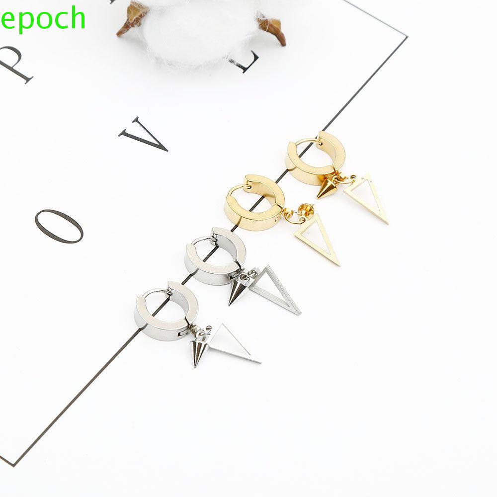 Epoch Bông Tai Hình Tam Giác Bằng Thép Không Gỉ Phong Cách Gothic Hàn Quốc Cho Nam