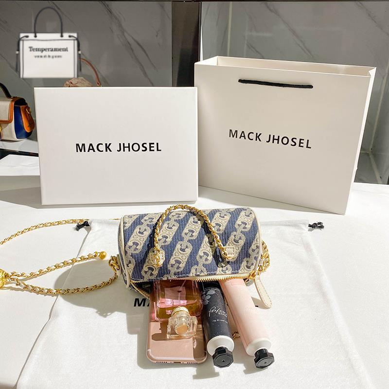 Túi Đeo Chéo Da Thật Dáng Tròn Nhỏ Phối Dây Xích Thời Trang 2023 Cho Bạn Gái