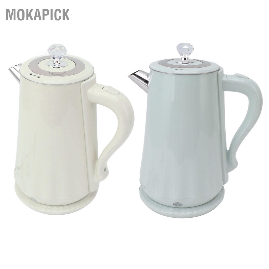 Mokapick Ấm đun nước điện 2000W bằng thép không gỉ 2L pha cà phê với khả năng làm nóng nhanh Tự động tắt Đun sôi khô Bảo vệ phích cắm Vương quốc Anh 220V