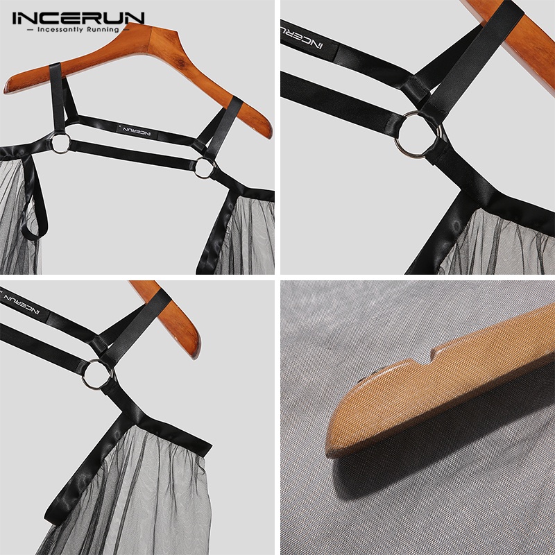 Áo INCERUN tay ngắn thiết kế khoét vai chất lượng cao