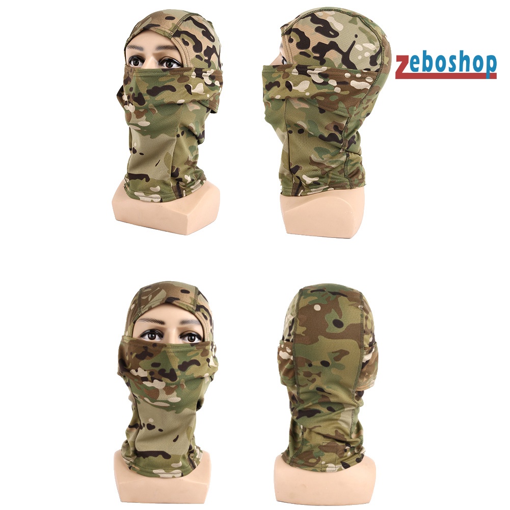 Zeboshop Mũ Trùm Đầu Che Mặt Bảo Vệ Mặt Họa Tiết Rằn Ri Dùng Khi Đạp Xe Ngoài Trời