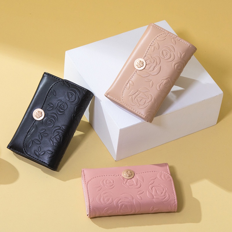 Ví Nữ Cỡ Vừa Hoạ Tiết Hoa Thời Trang Giá Đỡ