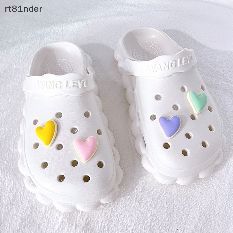 Rt 1 Phụ Kiện Trang Trí Giày Hình Trái Tim / Hoa / Giày Croc DIY Có Thể Tháo Rời Làm Quà Tặng Cho Bé n
