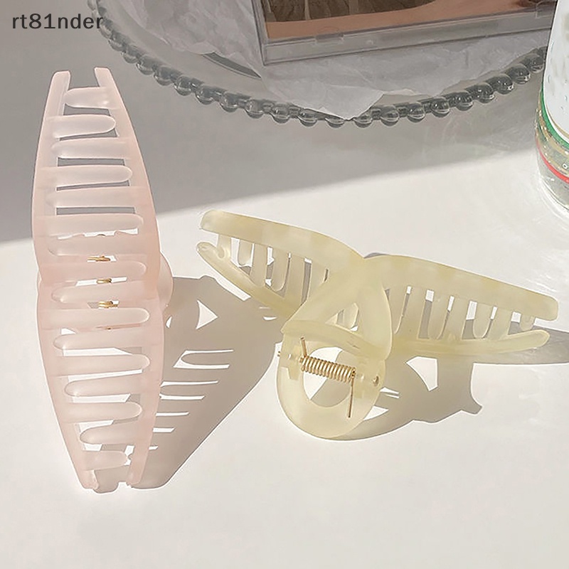Rt Kẹp Tóc Càng Cua Bằng Nhựa Màu Trơn Trong Suốt Kích Thước Lớn Thời Trang Cho Nữ