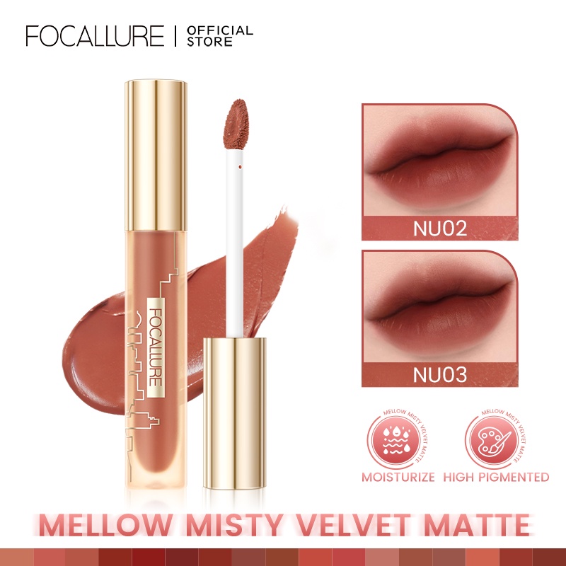 Set 3 Son Môi Focallure Sắc Tố Cao Mềm Mịn Như Nhung Lâu Trôi