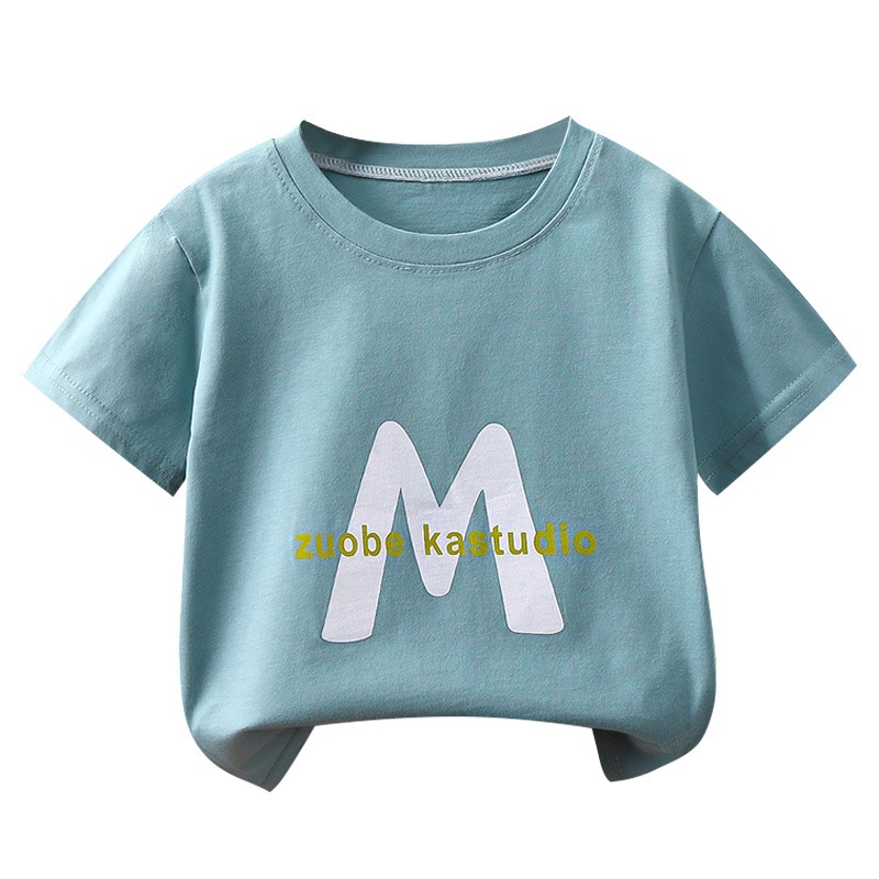 Áo Thun Cotton Ngắn Tay Cổ Tròn Thời Trang Mùa Hè Cho Bé