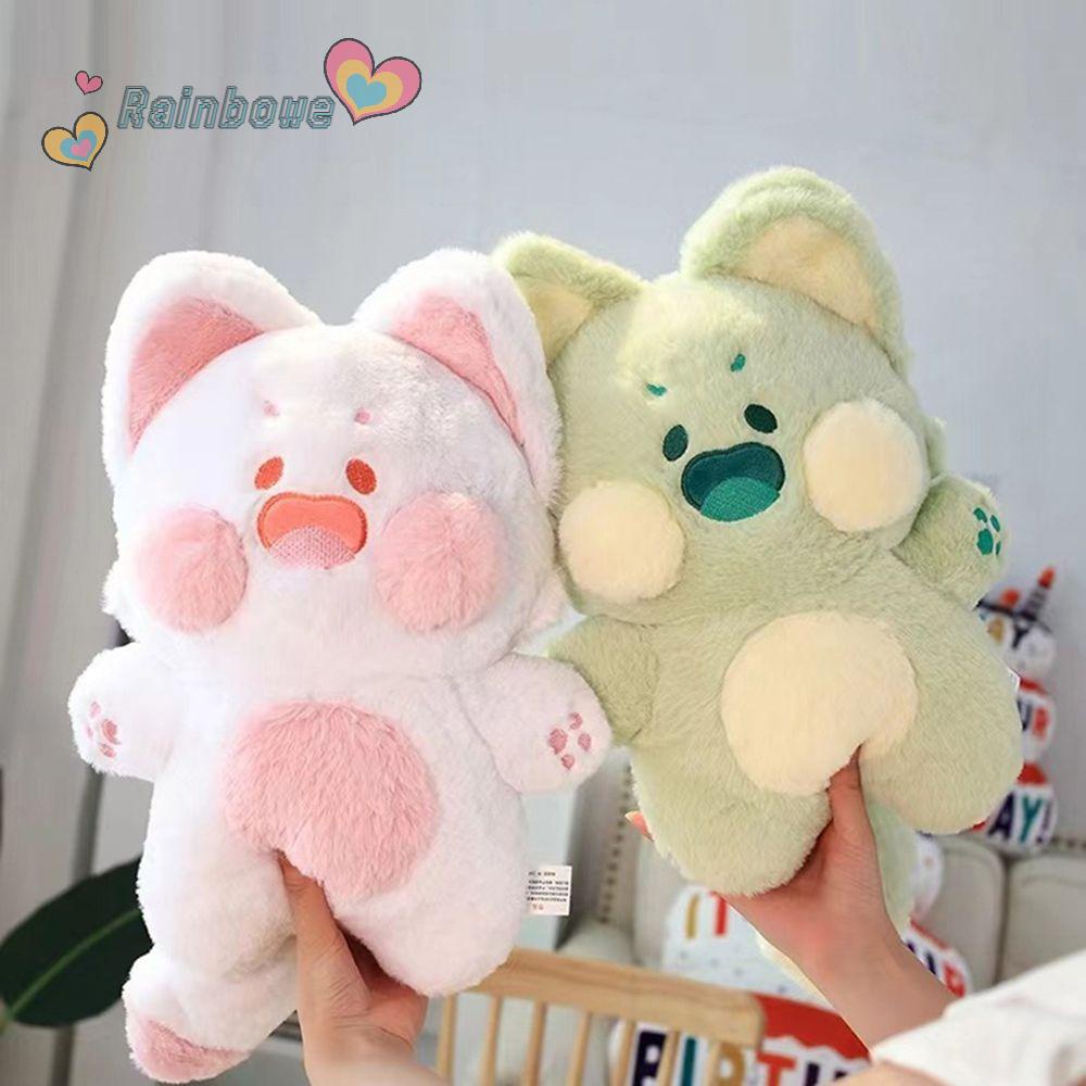 Đồ chơi nhồi bông Hình Mèo Màu Cầu Vồng Chất Lượng Cao Mềm Mại
