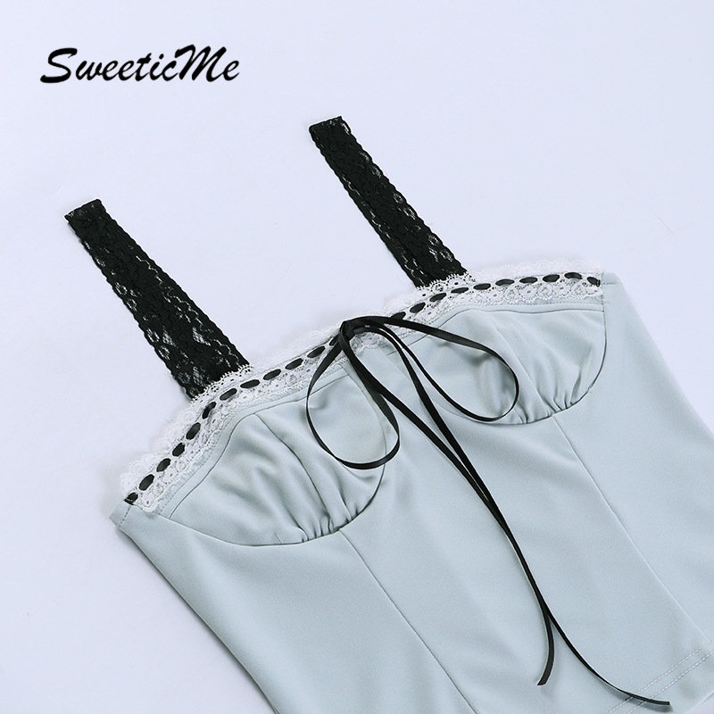 Áo Tank Top Hở Lưng Dáng Ôm Màu Tương Phản Thời Trang 2023 Quyến Rũ Cho Nữ