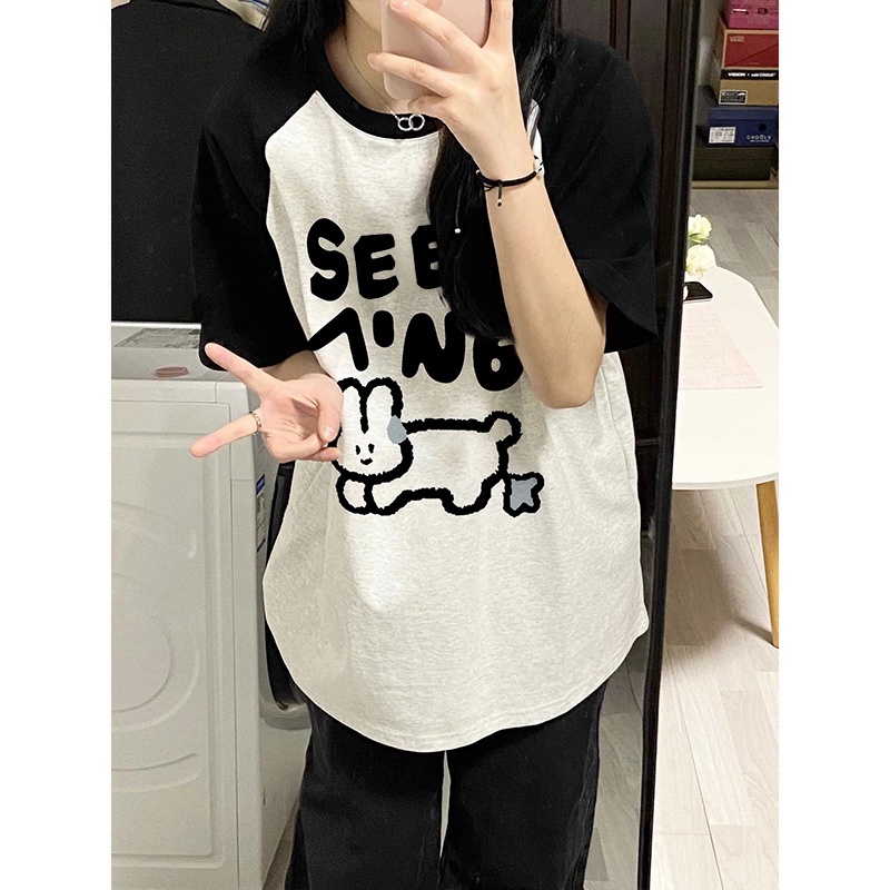 NRVP Áo Thun 100% Cotton Tay NgắN In Hoạ TiếT ĐộC ĐáO Phong CáCh HàN QuốC 2023