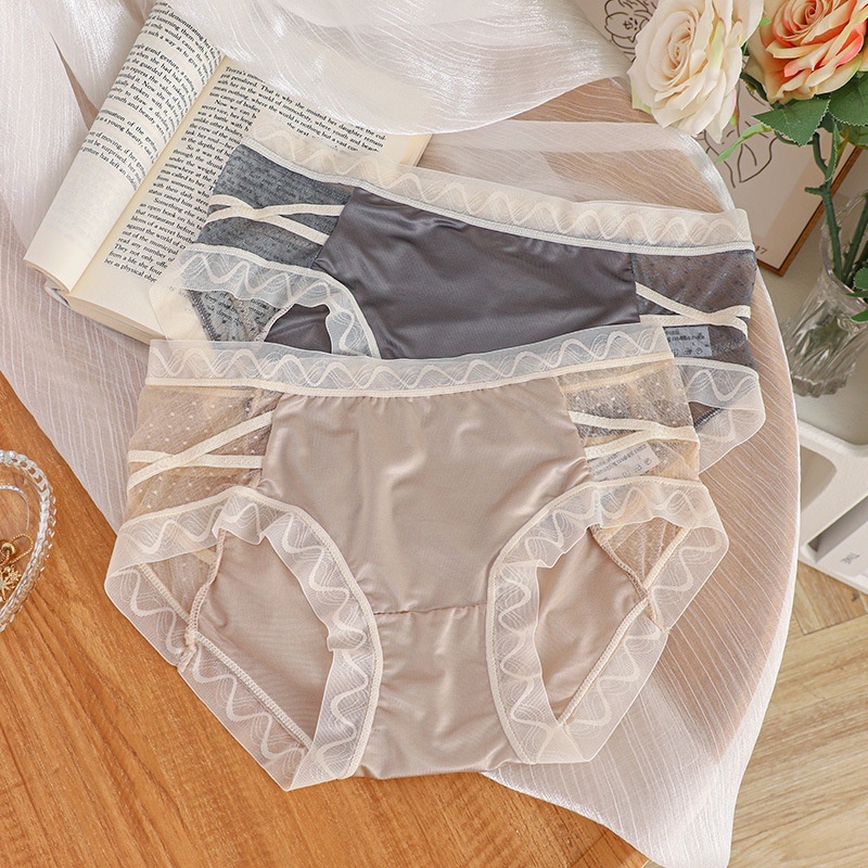 Take Talk Quần Lót Lụa Lạnh Lưng Vừa Không Đường May Kháng Khuẩn Cho Nữ