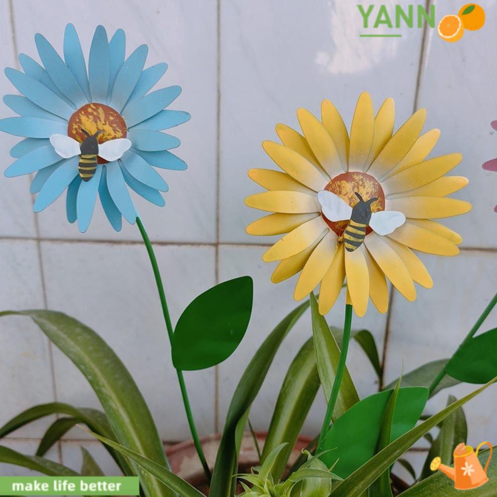 Chậu Hoa Hình Ong Và Hoa Hướng Dương Dùng Trang Trí Nhà Cửa / Sân Vườn Yan