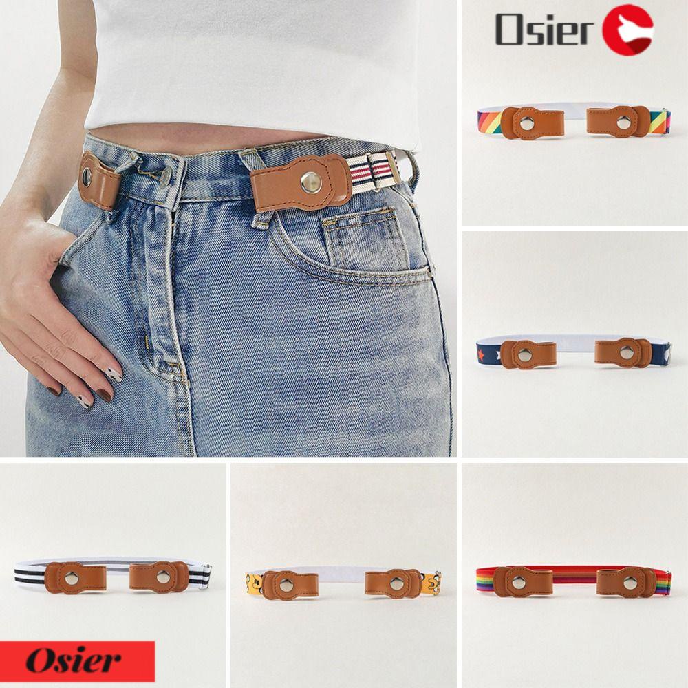 OSIER1 Bộ 2 Thắt Lưng Quần Jean Vải Canvas Cài Khóa Điều Chỉnh Được Cá Tính Cho Bé