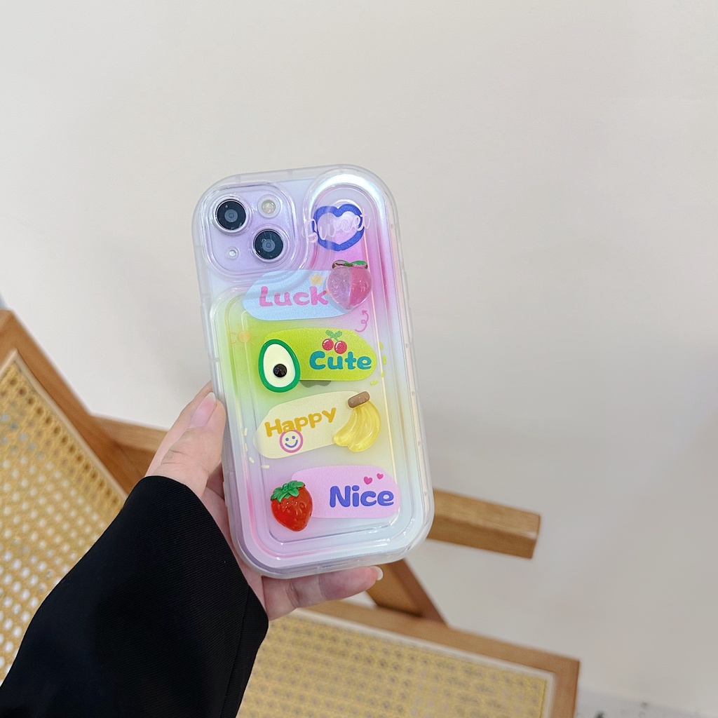 Ốp Điện Thoại Tpu Dẻo Họa Tiết Dâu Tây / Chuối Có Túi Khí Chống Sốc Cho iPhone 14 Plus 13 12 11 Pro Max