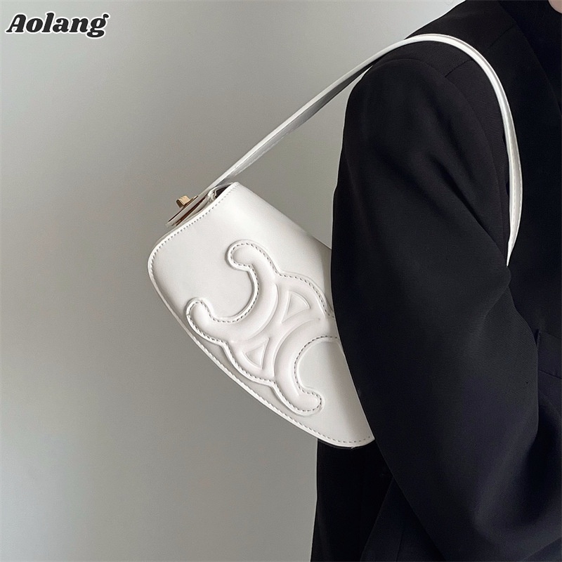 Túi đeo dưới cánh tay AOLANG màu sắc đơn giản chất lượng cao phong cách retro Y2K độc đáo