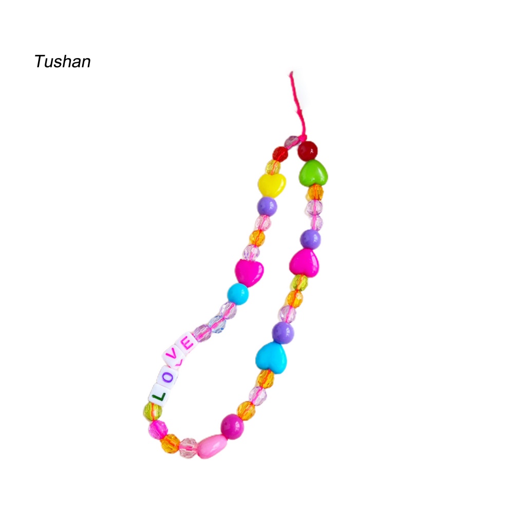 Dây Đeo Điện Thoại Dạng Chuỗi Hạt Nhiều Màu Chống Thất Lạc Cho Nữ