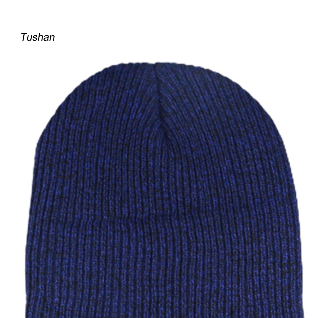 Mũ Beanie Dệt Kim Không Vành Màu Sắc Trơn Thời Trang Thu Đông Cho Nam Giới