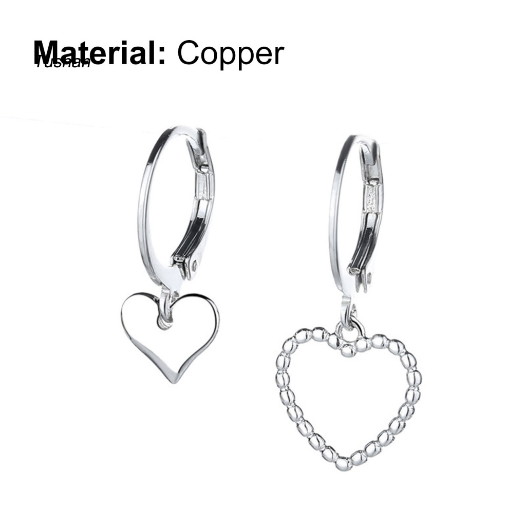 Set 2 Khuyên Tai Nữ Hình Trái Tim Thời Trang