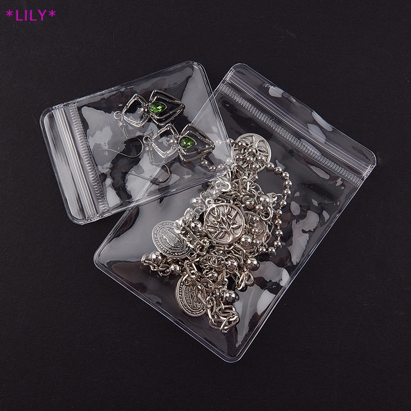 Lily 20pcs 26 dây PVC trong suốt Ziplock túi lưu trữ quà tặng trang sức đóng gói túi uuu