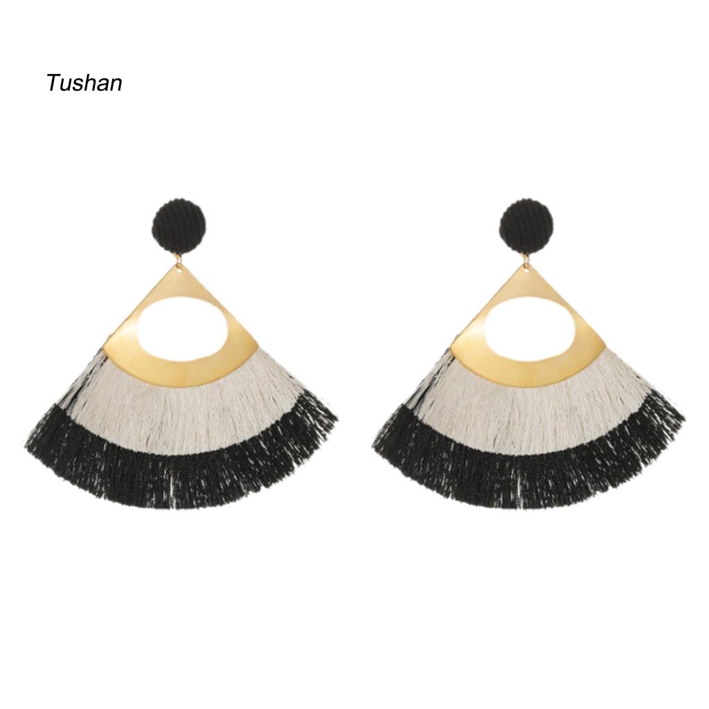 1 Cặp Bông Tai Dáng Dài Đính Tua Rua Phong Cách Bohemian Thời Trang