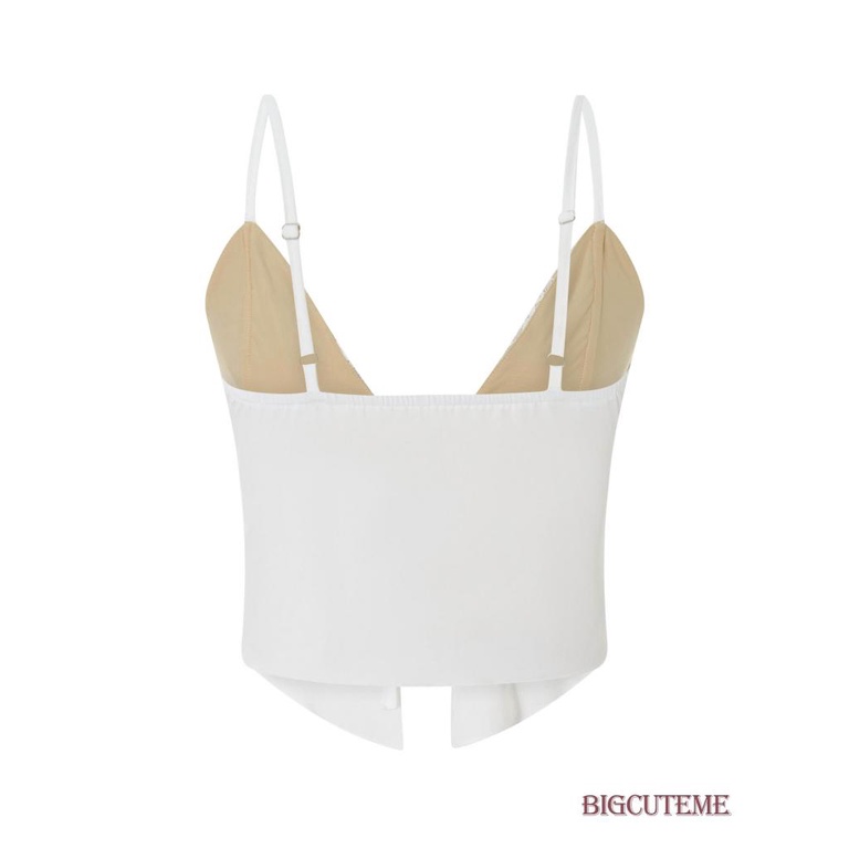 [] - Áo Hai Dây Cổ Chữ V Phối Ren Ôm Dáng Thời Trang Mùa Hè Cho Nữ