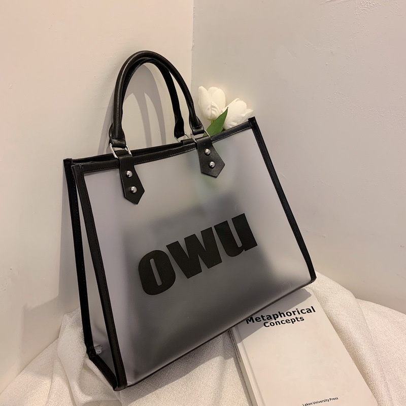 Túi Tote Đeo Vai Bằng PVC Trong Suốt Cỡ Lớn Thời Trang Mùa Hè 2023