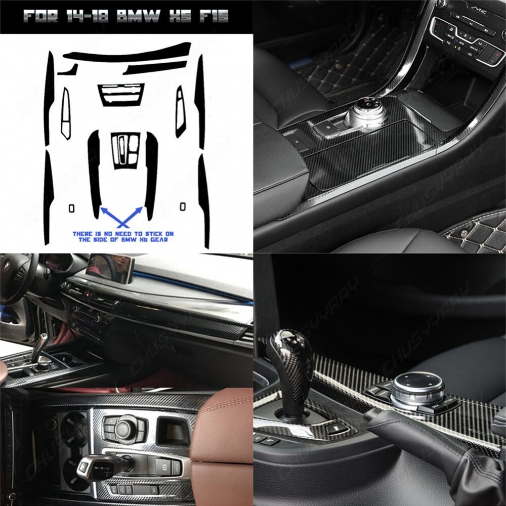 1 Bộ Miếng Dán 5D Trang Trí Nội Thất Xe Hơi BMW X5 F15 2014 2015