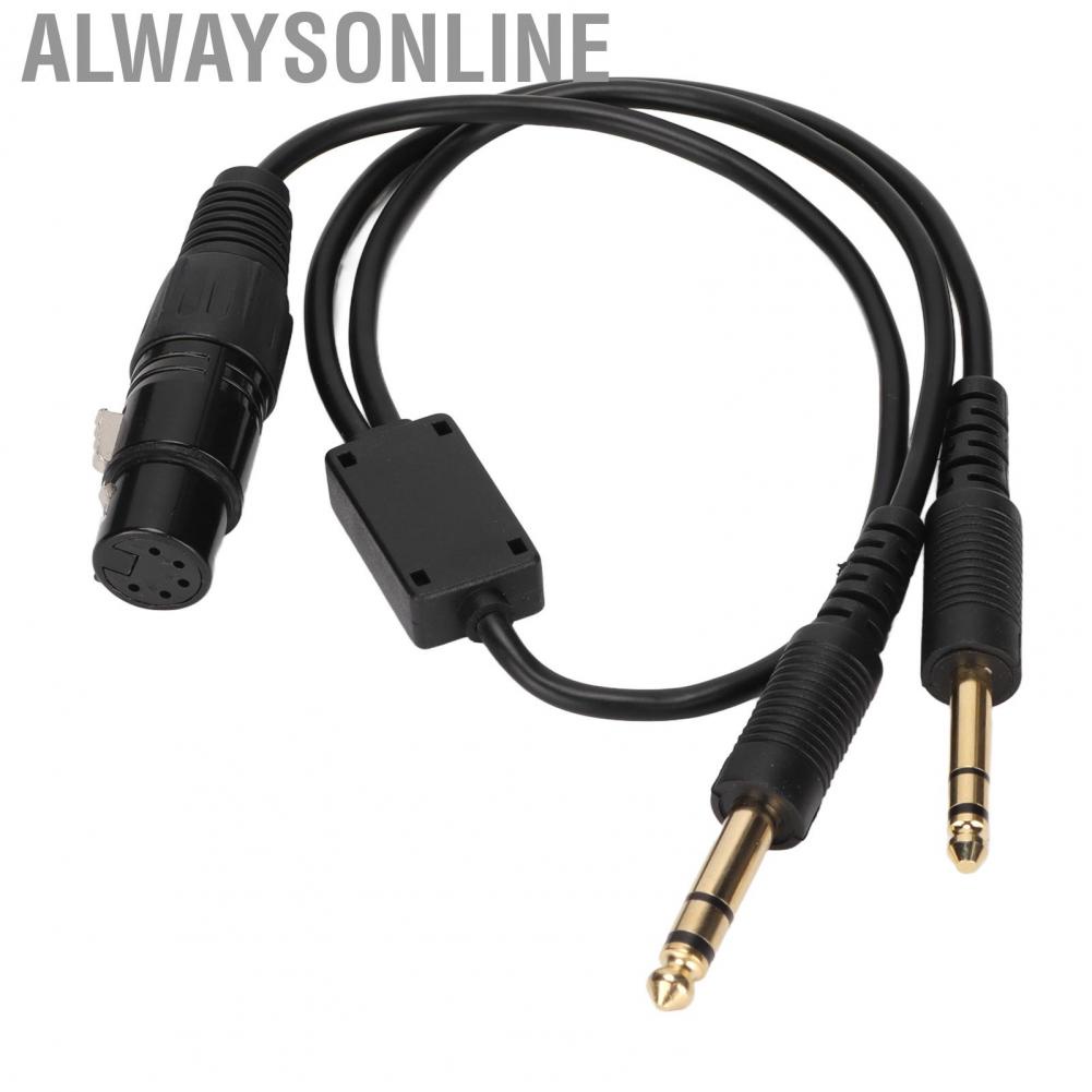 Alwaysonline XLR To 2 GA Plug Conversion Cable  Aviation Headphone Adapter Stretchable for Airbus Headset
