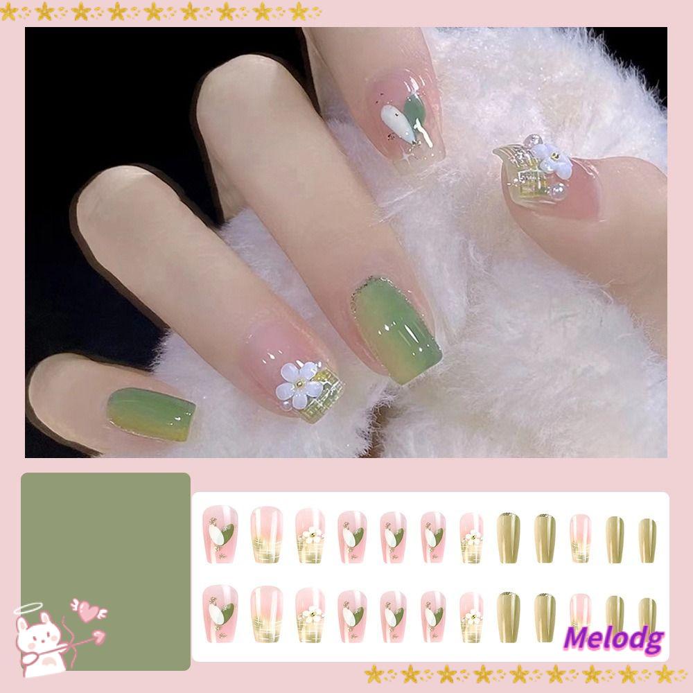 Bộ Móng Tay Giả Đầu Vuông Dạng Nhấn DIY