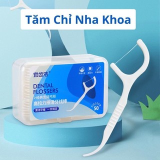 Goojodoq Chỉ nha khoa ngừa sâu răng/tăm xỉa răng/chỉ nha khoa sạch than tre/tăm chỉ nha khoa/hộp 50 cái