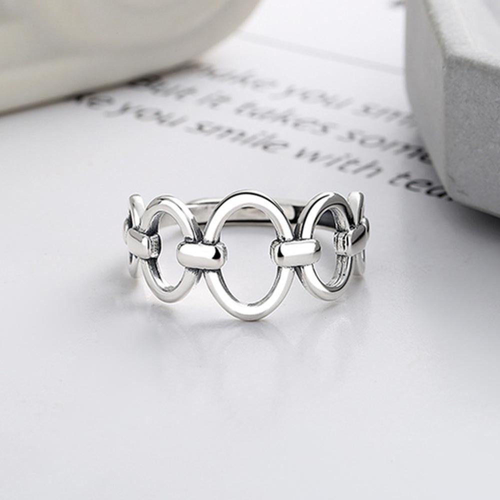 Nhẫn Tròn Thời Trang Cá Tính WMES15H Cho Nữ|Nhẫn Cặp Tráng Men Phong Cách Hàn Quốc Có Thể Điều Chỉnh