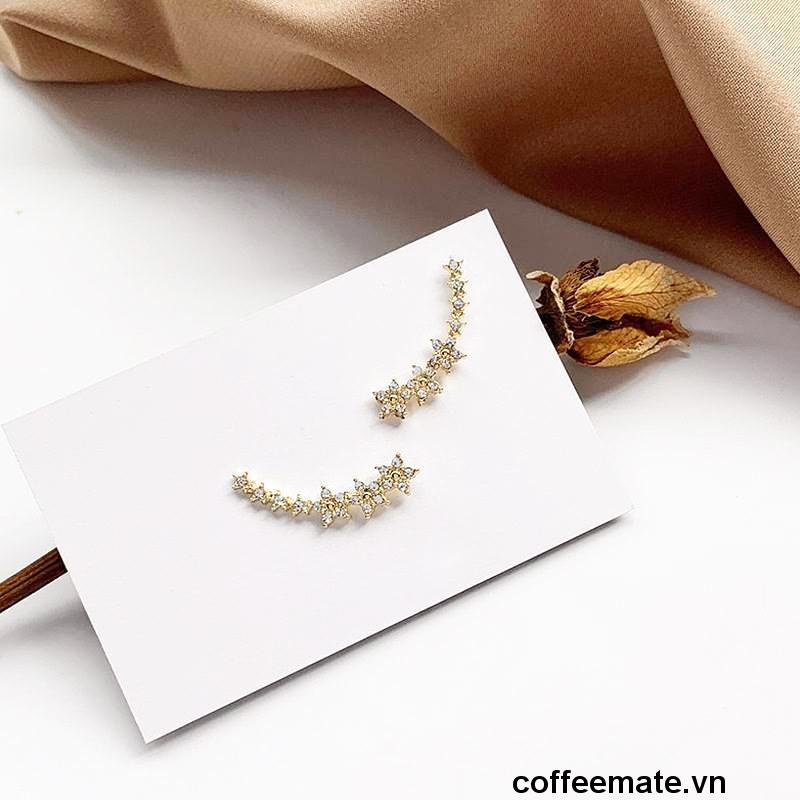 ⚡Hoa Tai Mạ Vàng Hình Ngôi Sao Năm Cánh Đính Đá Dễ Thương