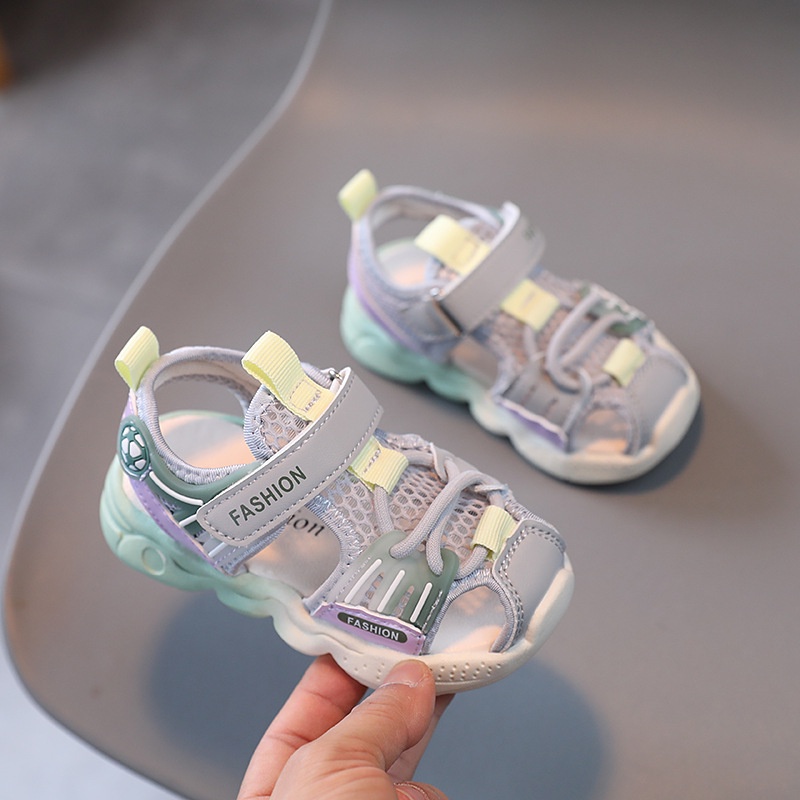 Giày Sandal Thể Thao Phối Lưới Thoáng Khí Thời Trang Mùa Hè 2023 Phong Cách Mới Cho Bé