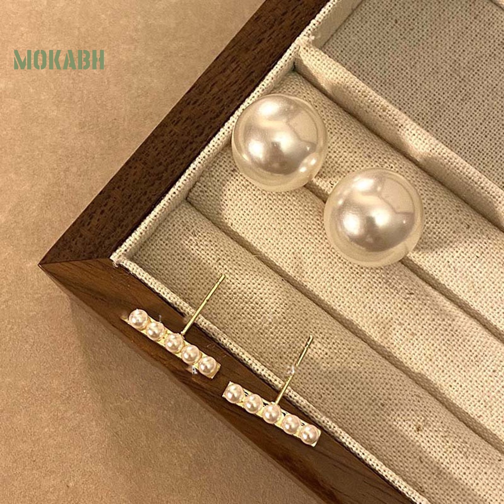 1 Đôi Bông Tai Đính Ngọc Trai Giả Phong Cách Pháp Thanh Lịch Dành Cho Nữ