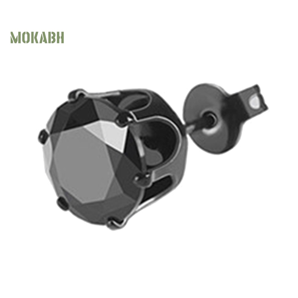 1 Khuyên Tai Đính Đá Đen 6 / 8mm