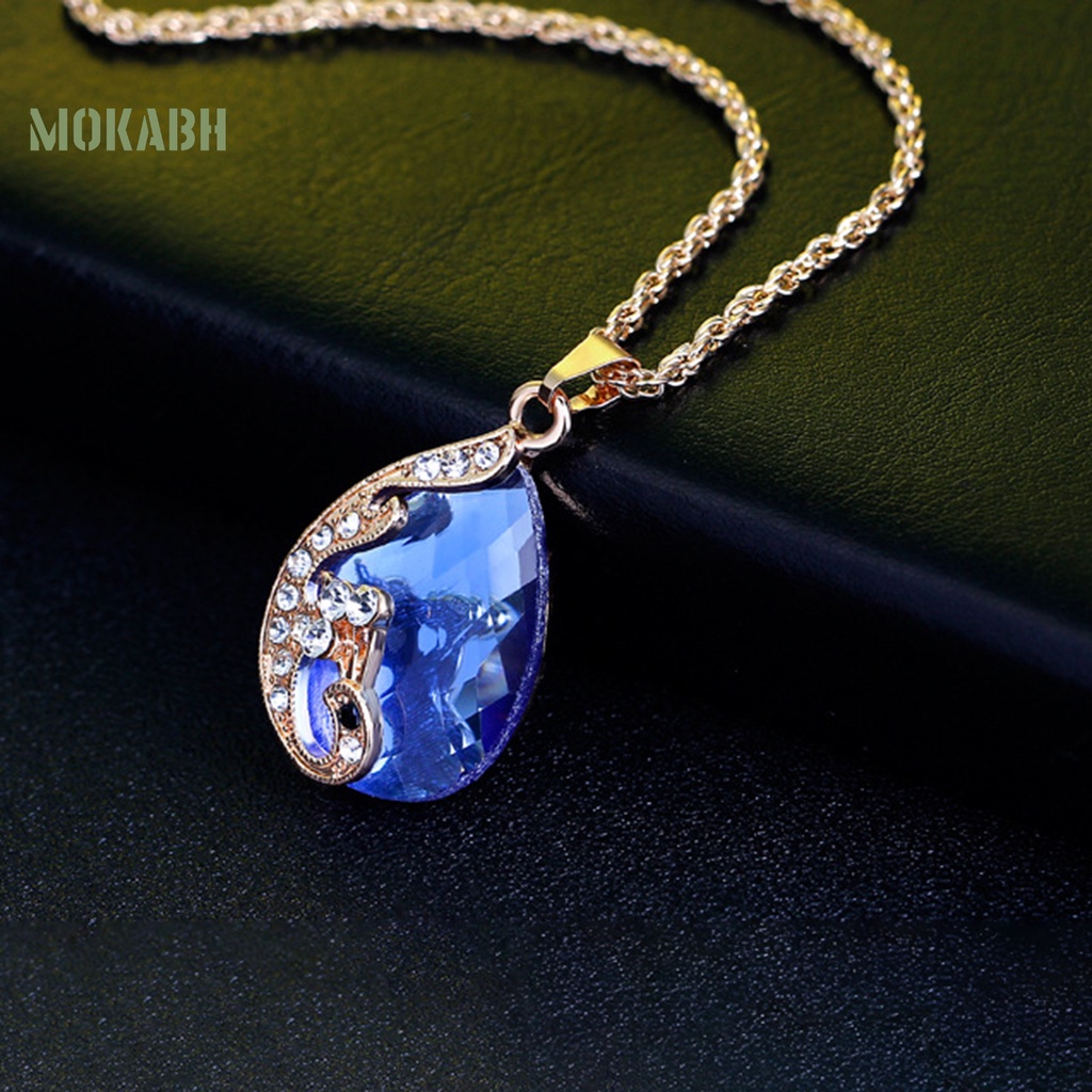 1 Bộ Vòng cổ + Nhẫn + Bông Tai Hình Chim Công Bằng Hợp Kim Đính Đá Sang Trọng