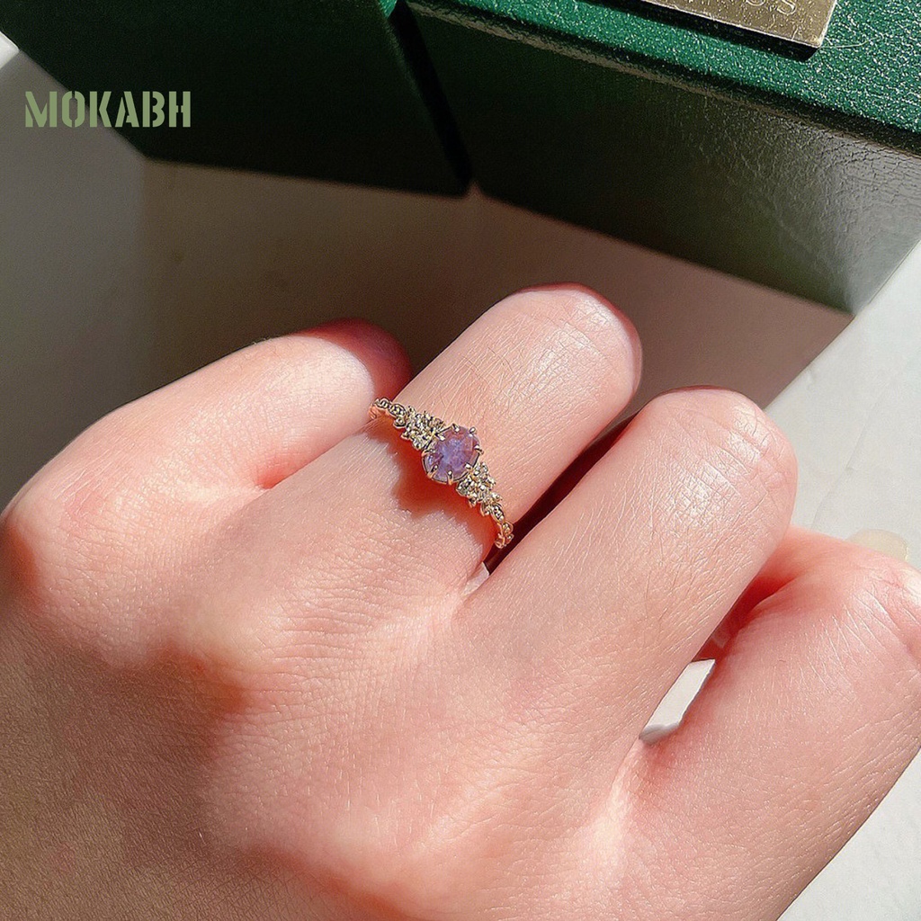 [Mới] Nhẫn Đính Hôn Mạ Điện Hình Lá Ô Liu Lấp Lánh Quyến Rũ Không Phai Màu Trang Sức Kỷ Niệm Cho Nữ