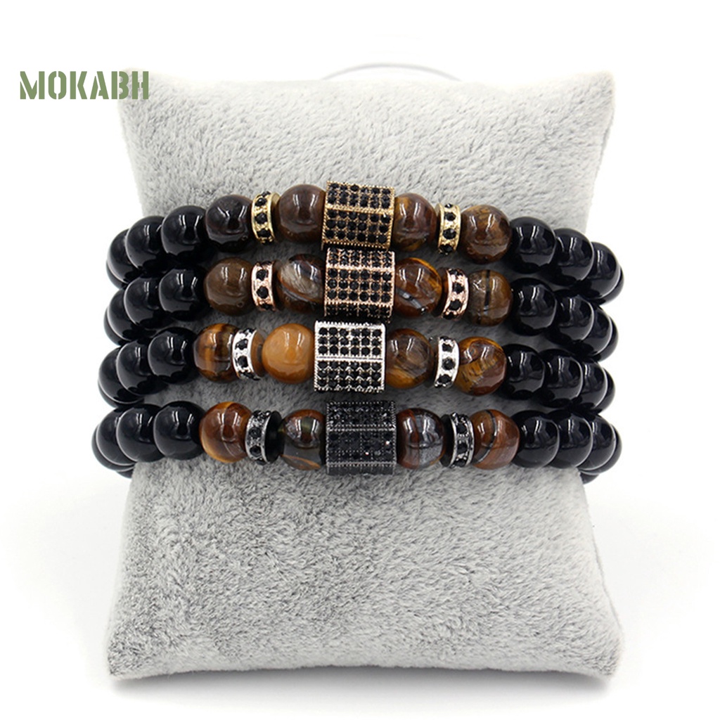 Vòng Tay Chuỗi Hạt Pha Lê Giả Phong Cách Vintage Thời Trang Cho Nam