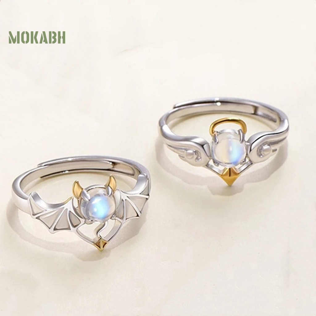 Vòng Đeo Tay Hình Mặt Trăng Có Thể Điều Chỉnh Góc Độ [Mới] [Mới] Nhẫn Cặp Đôi Màu Tương Phản