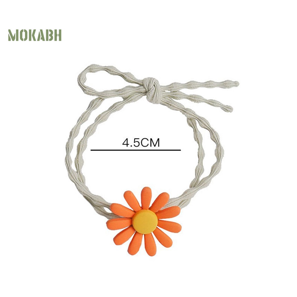 Dây Cột Tóc Co Giãn Đính Hoa 3D Bằng Nhựa Resin Có Thể Giặt Rửa Cho Bé