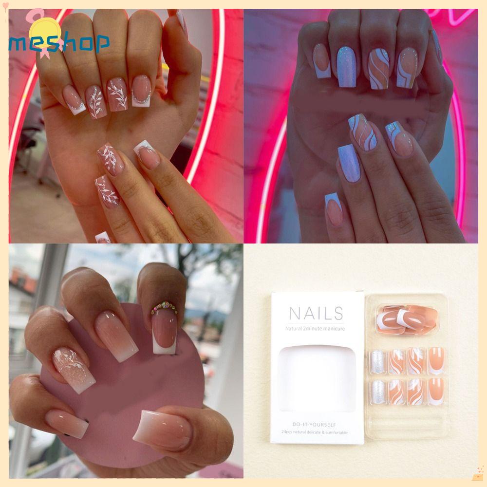 Móng Tay Giả Che Phủ Toàn Diện Tháo Rời Được Kiểu Pháp