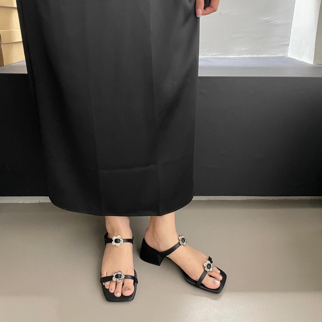 Giày Sandal Cao Gót Mũi Vuông Thời Trang Mùa Hè 2023 Dành Cho Nữ