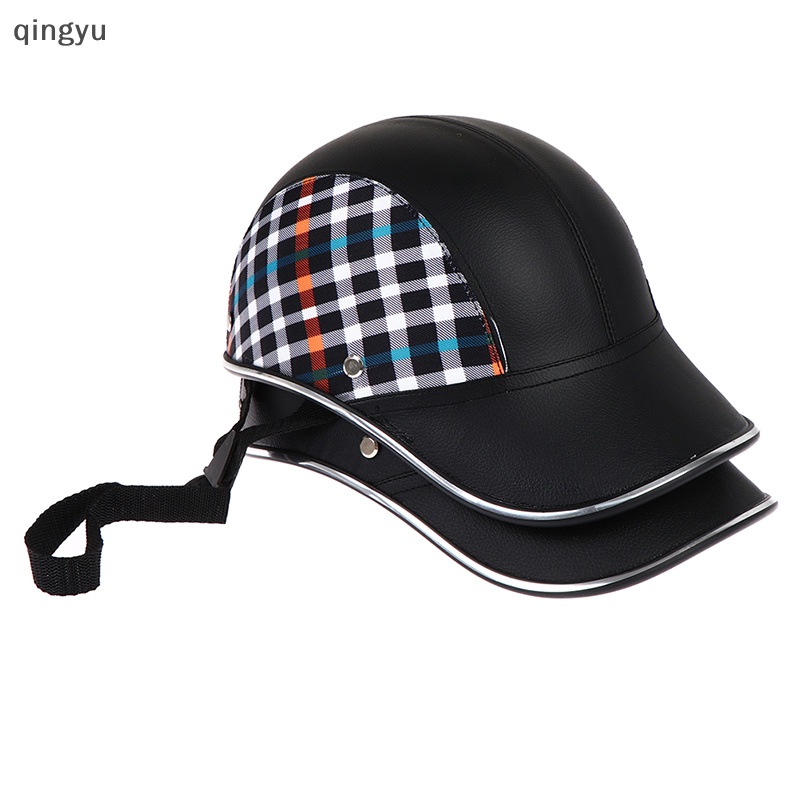 Qingyu Mũ Bảo Hiểm Xe Máy Nửa Mặt An Toàn Cứng Cáp Phong Cách Vintage
