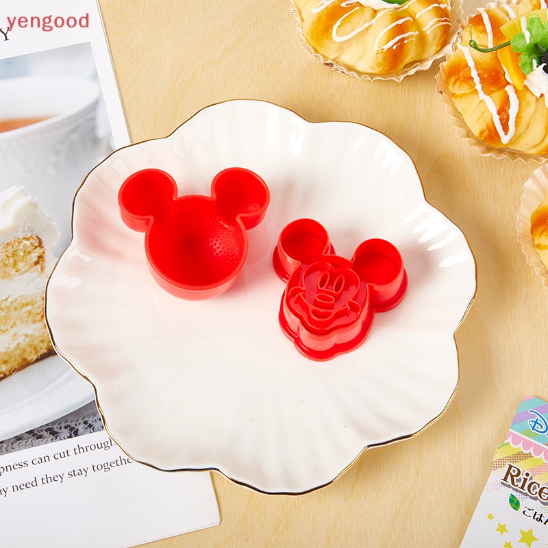 DISNEY Khuôn Làm Cơm Nắm / Bánh Quy Hình Chuột Mickey Dễ Thương Tiện Dụng Diy